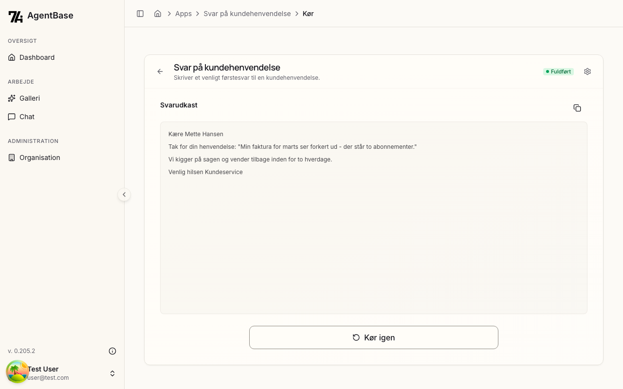 Kørsel resultater