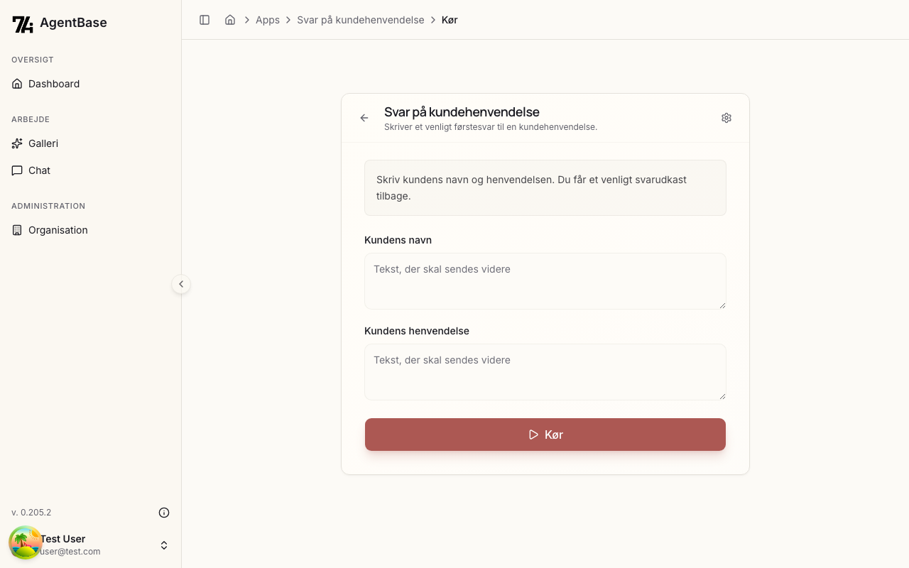 Kør app side