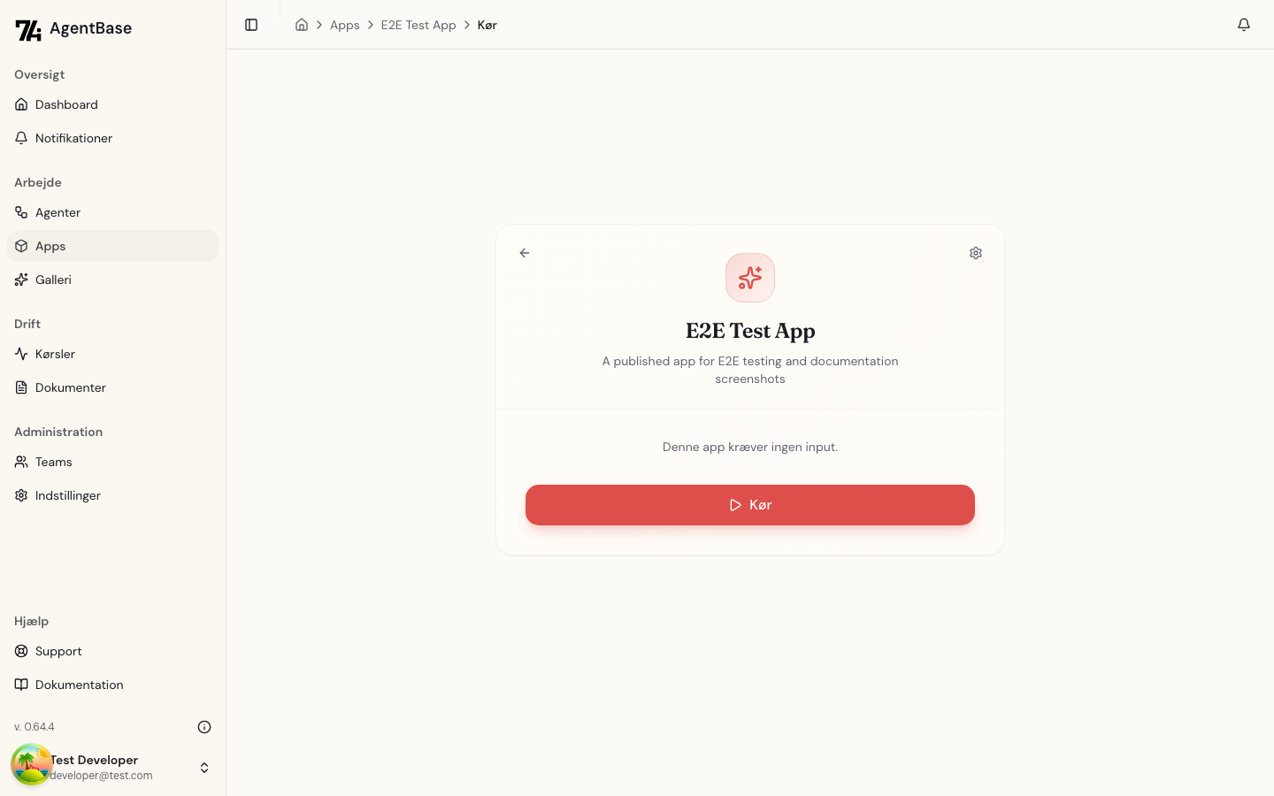 Kør app side