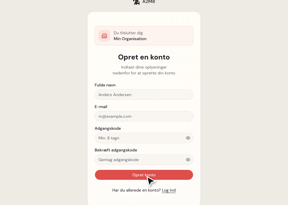 Registreringsside