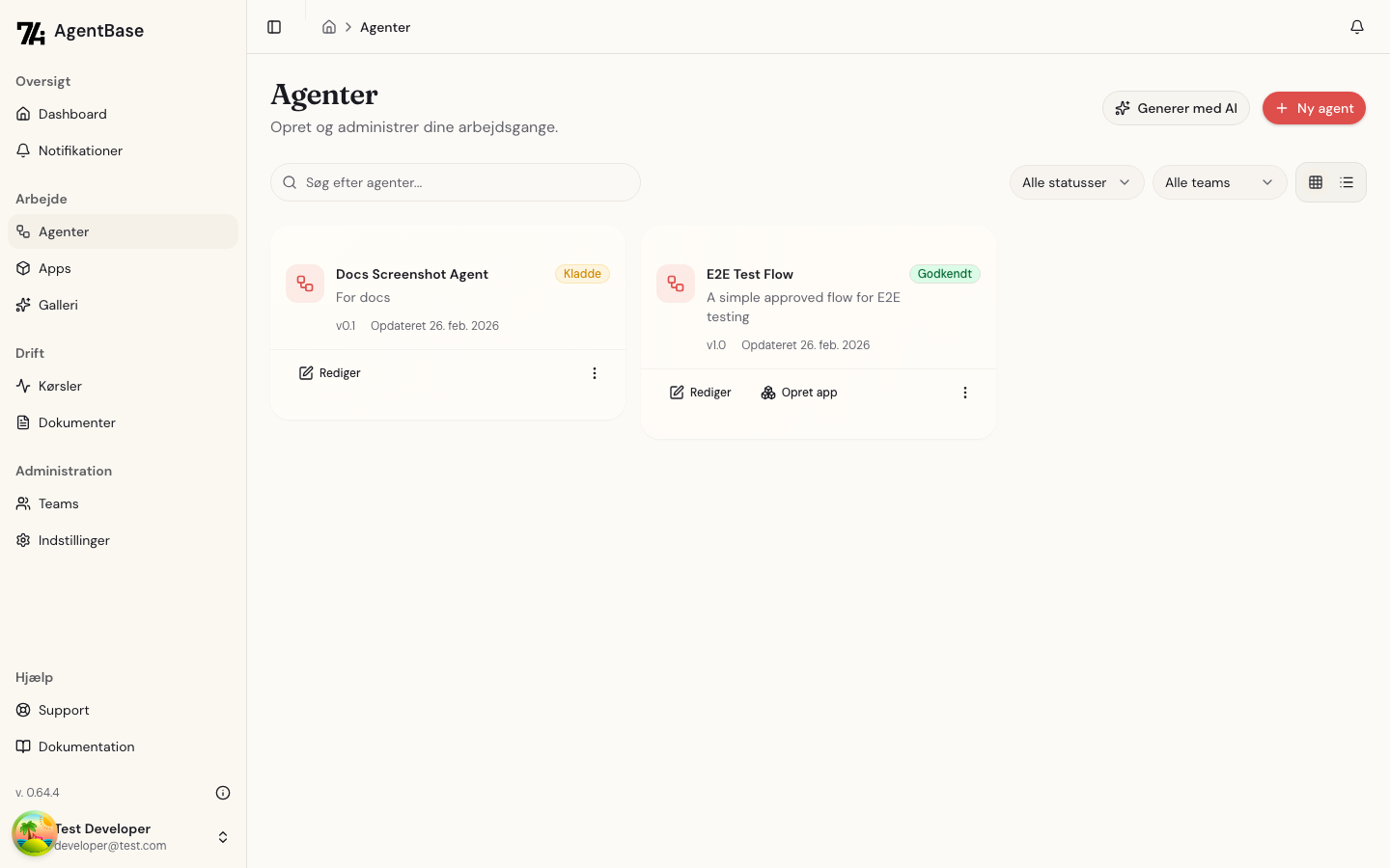 Agenter liste